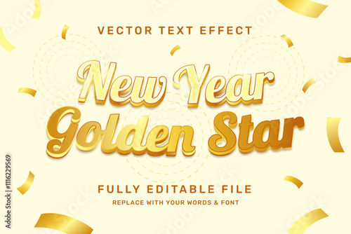 New Year Golden Star Text Effect