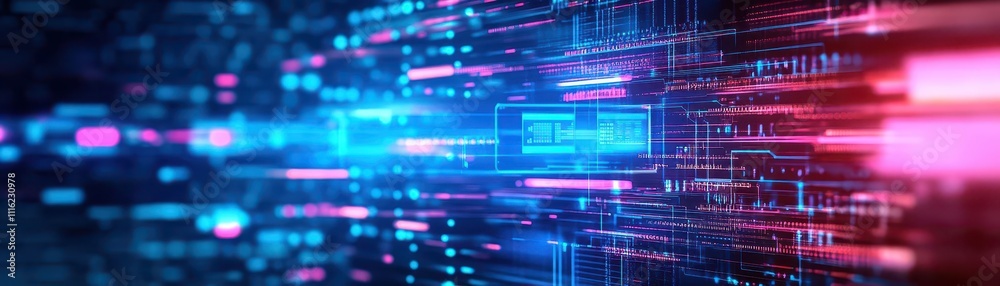Fototapeta premium Intricate layers of supply chain dynamics enhancing manufacturing processes side view focusing on precision technology tone Analogous Color Scheme