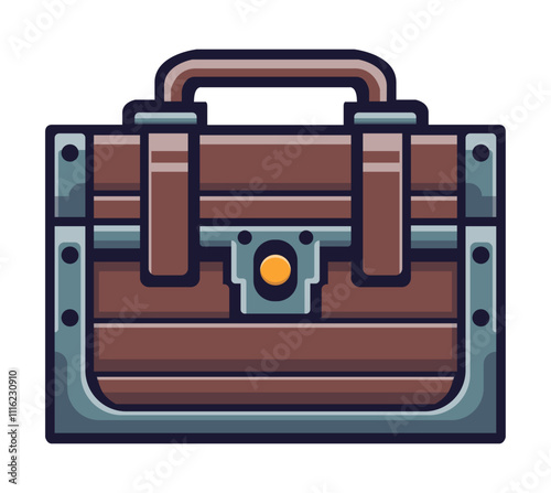 Vintage wooden chest, medieval chest illustration