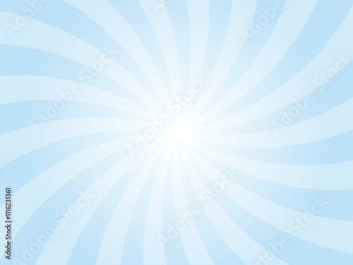 Lilac mist blue Sunburst background. Radial retro glowing rays banner. Soft blue color retro whirlwind starburst vector abstract background. Twisted radial illustration.