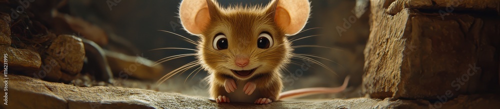 Close-up of a small mouse. Selective focus Close-up of a small mouse. Selective focus