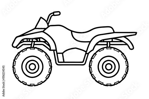 Desert quad bike icon. Outline desert quad bike vector icon