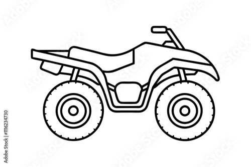 Desert quad bike icon. Outline desert quad bike vector icon