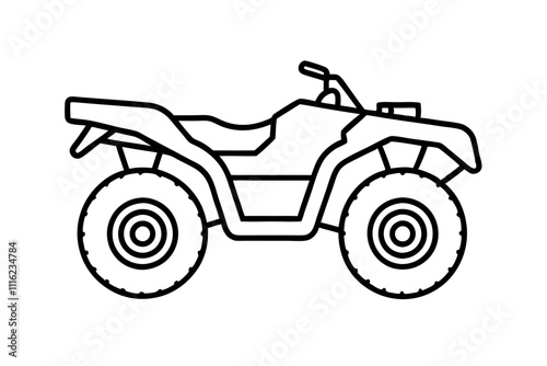 Desert quad bike icon. Outline desert quad bike vector icon