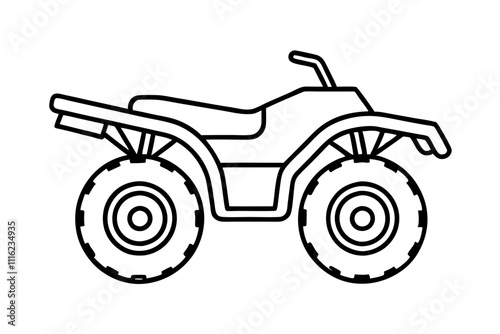 Desert quad bike icon. Outline desert quad bike vector