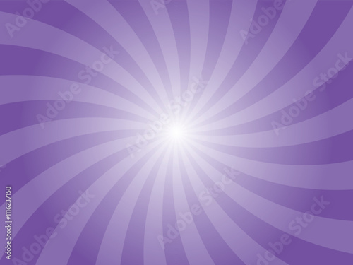 Abstract purple background with rays retro starburst rays. Vivid violet sunburst background vector illustration pattern beam rays. Spiral radial striped backdrop. Vector illustration.