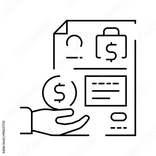 accounts receivable business process line icon vector. accounts receivable business process sign. isolated contour symbol black illustration