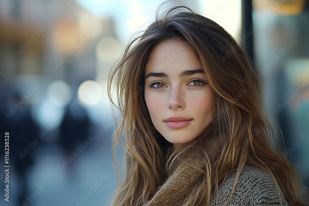 Calm Woman Model Portrait Relaxed Posture Daytime Calm Woman Model Portrait Relaxed Posture Daytime