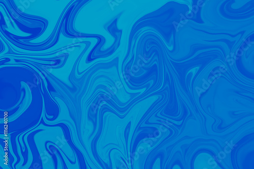 Abstract background of blue color from twirling waves. Background for design. Marble ink colorful. Can be used for background or wallpaper. Good for design or logo background or backdrop.