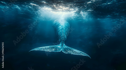 Ocean Deep: Whale Tail Photo - Underwater Wildlife Photography