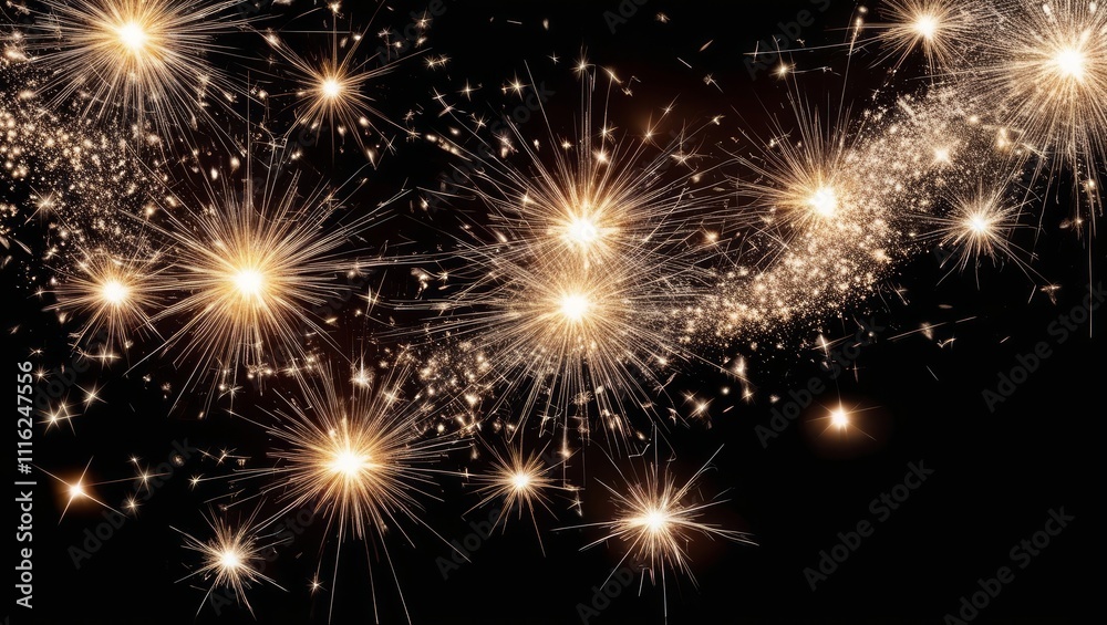 Fototapeta premium festival background of falling glitter sparkles stars falling on black background christmas.