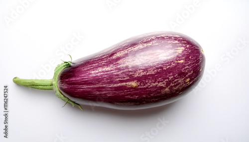 A Fresh Purple Eggplant on white background