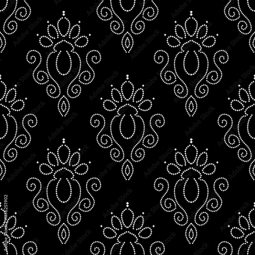 pattern flowerdamask ethnic boho American ikat texture tribal geometric background mandalas