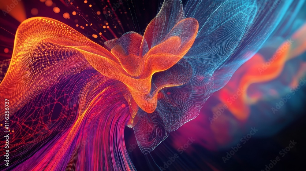 Fototapeta premium Digital artwork illustrating growth trends in the technology market through visual representation
