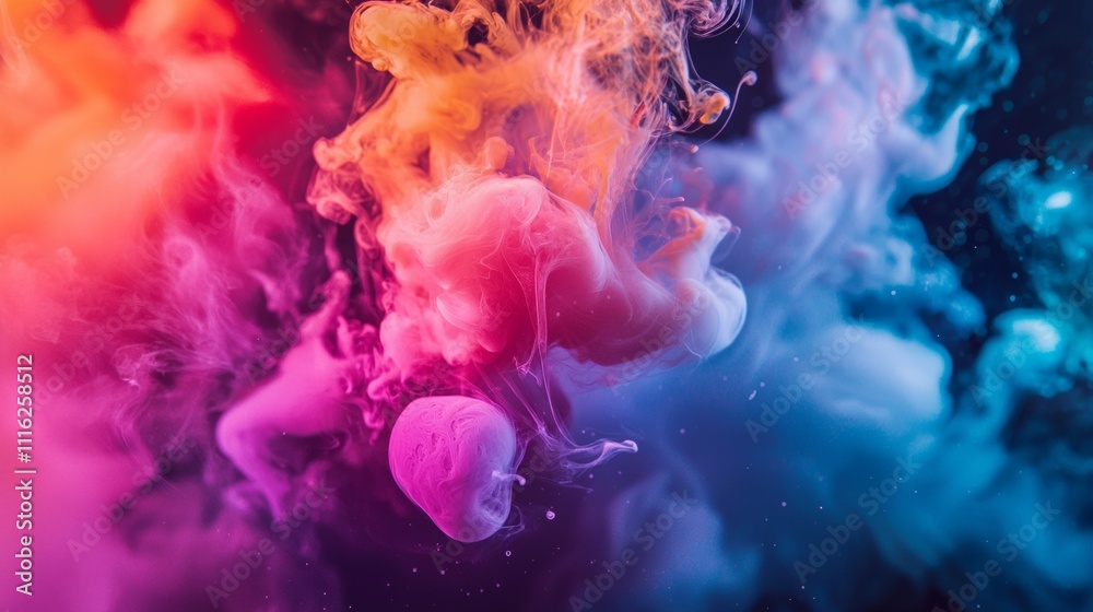 Fototapeta premium Abstract colorful ink clouds in water
