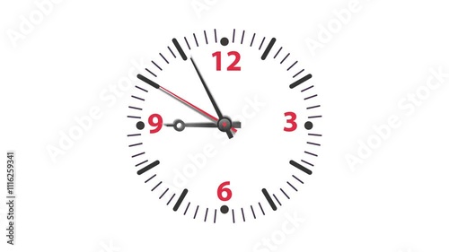 wall clock isolated on white animation