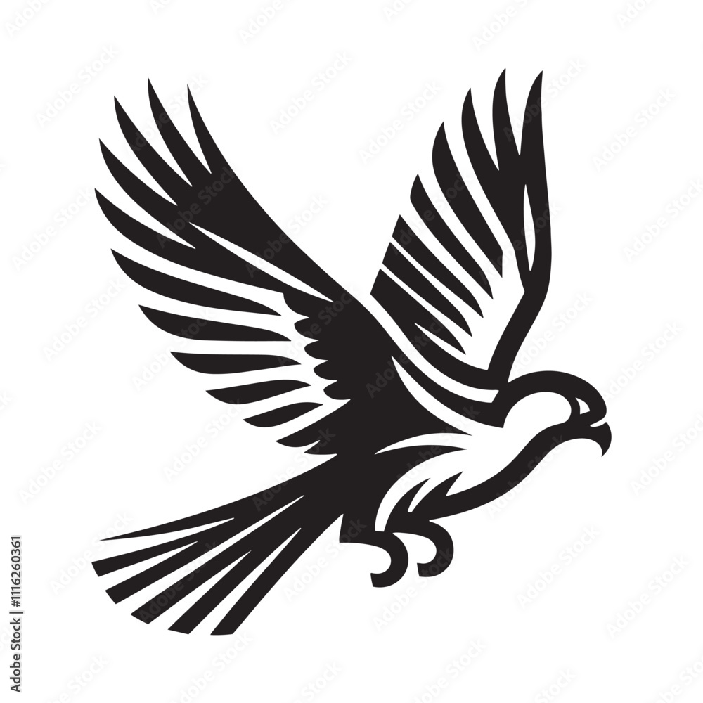 Fototapeta premium Detailed falcon silhouette for creative artistic projects - Falcon black vector 