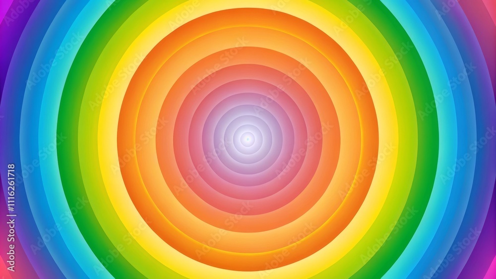 Obraz premium Vibrant Multicolored Circular Patterns Radiating from a Center Point