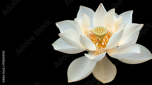 Saussurea obvallata white lotus or brahma kamal flower photo