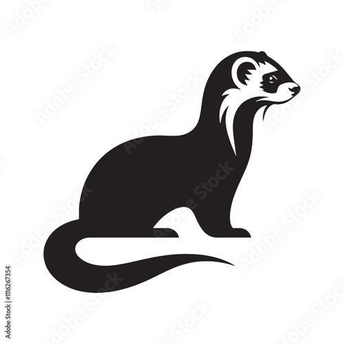 Captivating ferret silhouette for innovative print projects - Ferret black vector
