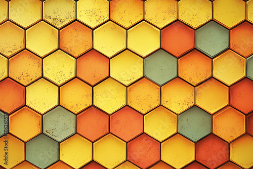 Hexagonal Pattern in Warm Tones