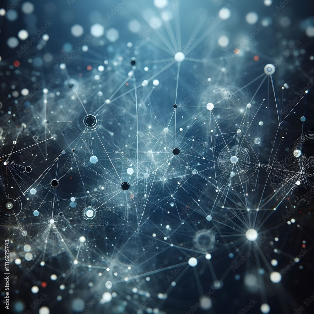 Obraz premium Generative AI Abstract network of interconnected nodes and lines, representing digital communication 