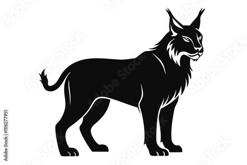 ,Lynx silhouette vector illustration, Lynx silhouette vector, Lynx silhouette on transparent background. photo