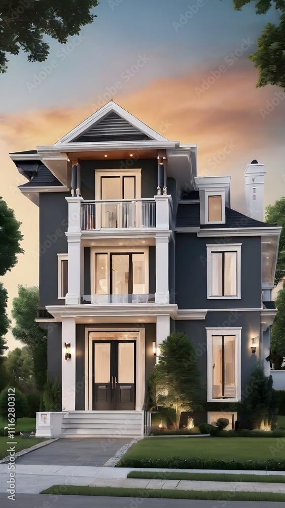 Obraz premium Old type house in the city 
