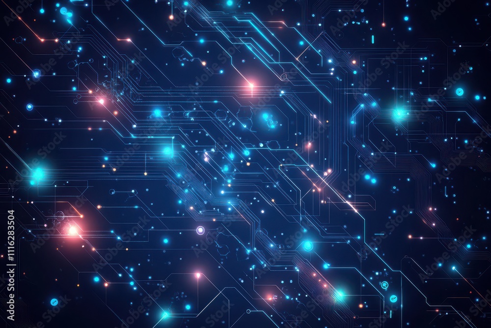 Fototapeta premium Abstract technology background with a global network and connectivity concept, big data visualization in a dark background