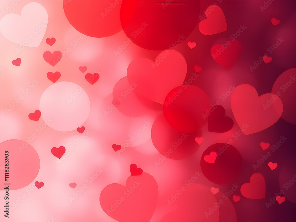 Obraz premium Romantic Red And Pink Abstract Heart Background For Valentine's Day AI Image