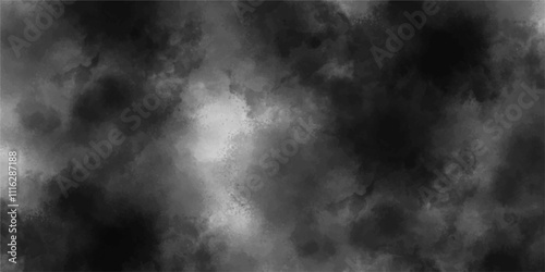 Abstract design with black background and white color smoke fog. Fog and smoky effect artworks design and watercolor. Modern Dark and Dramatic Storm Clouds Area Background