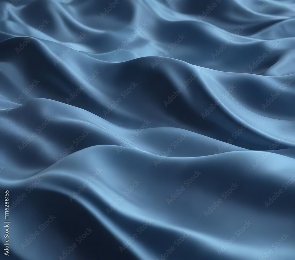 Fototapeta premium Abstract blue silk waves with subtle gradations of color, gentle, silk, ethereal