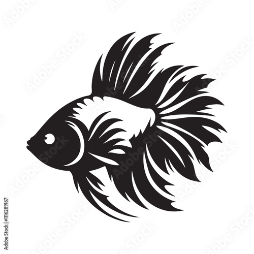 Stylish fish silhouette for versatile media applications - Fish illustration - minimallest fish vector
