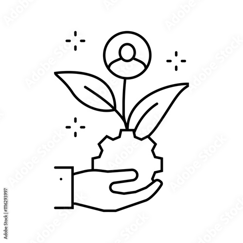lead generation business process line icon vector. lead generation business process sign. isolated contour symbol black illustration