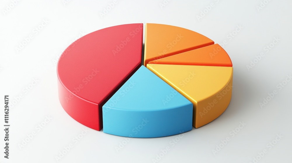 Obraz premium Colorful pie chart infographic aerial data analysis in office space