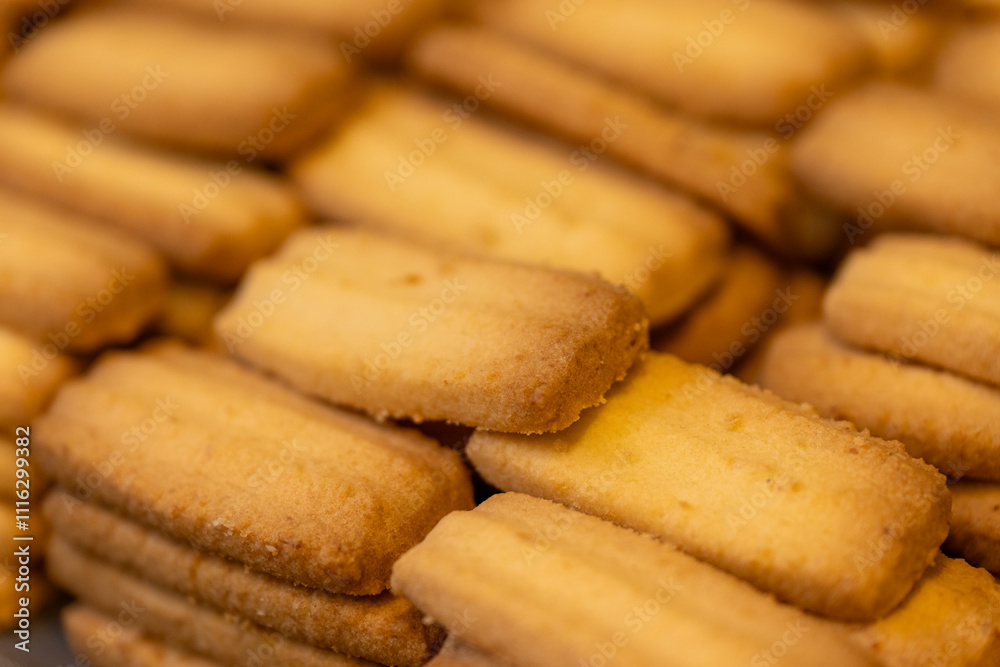 Freshly baked Christmas cookies close-up Freshly baked Christmas cookies close-up