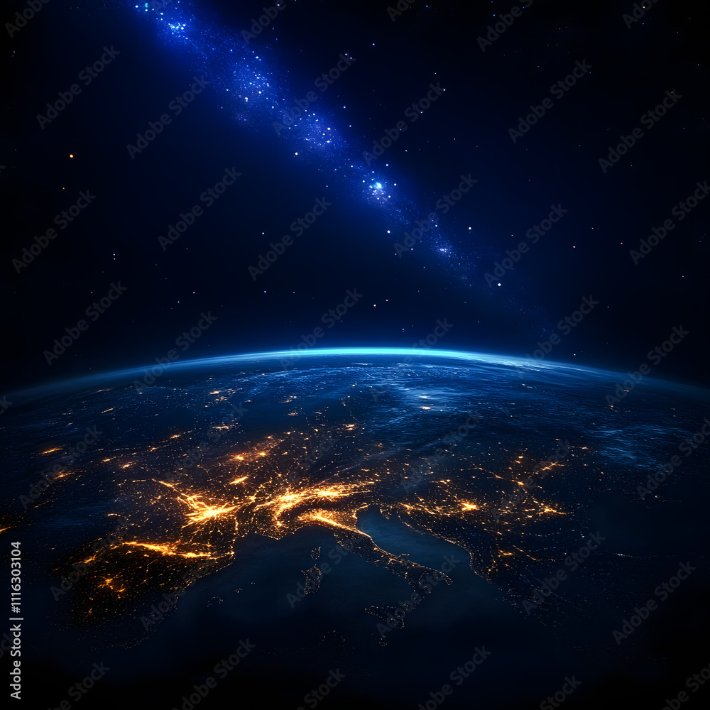 Fototapeta premium Earth at night with city lights