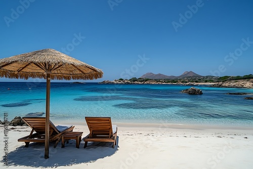 Sunny Beach Getaway Relaxation by Crystal Clear Water
