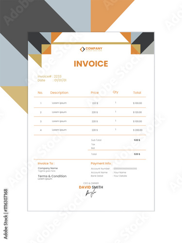 Streamlined Invoice Design Sleek and professional billing template photo
