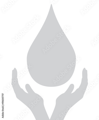 Hand hold water drop. vector