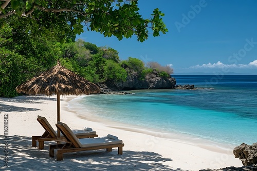 Tropical Beach Getaway White Sand and Palms