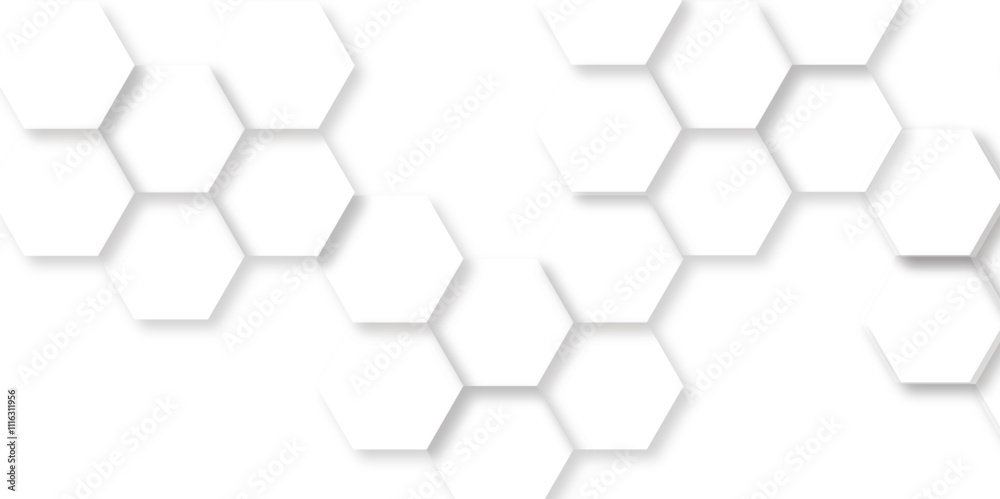 Abstract background with hexagons. Geometric hexagon polygonal pattern background vector. seamless bright white abstract honeycomb grid 3d cell tile technology texture backdrop concept. Abstract background with hexagons. Geometric hexagon polygonal pattern background vector. seamless bright white abstract honeycomb grid 3d cell tile technology texture backdrop concept.