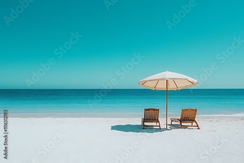 Two Beach Chairs White Sand Paradise