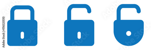 Lock icons set. Locked and unlocked privacy lock symbol set . Vector illustration.Lock icon collection.