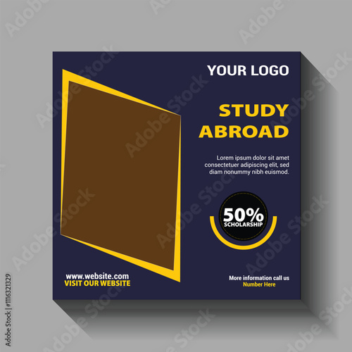 Study abroad social media post banner design