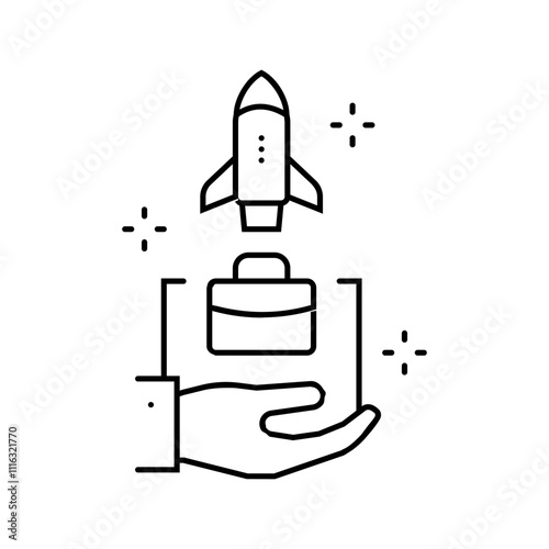 lean startup modern business line icon vector. lean startup modern business sign. isolated contour symbol black illustration