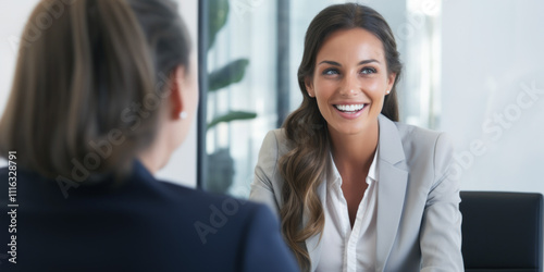 Businesswoman taking interview of a job applicant. Generative AI. Free Download Businesswoman taking interview of a job applicant. Generative AI. - GFXLoad