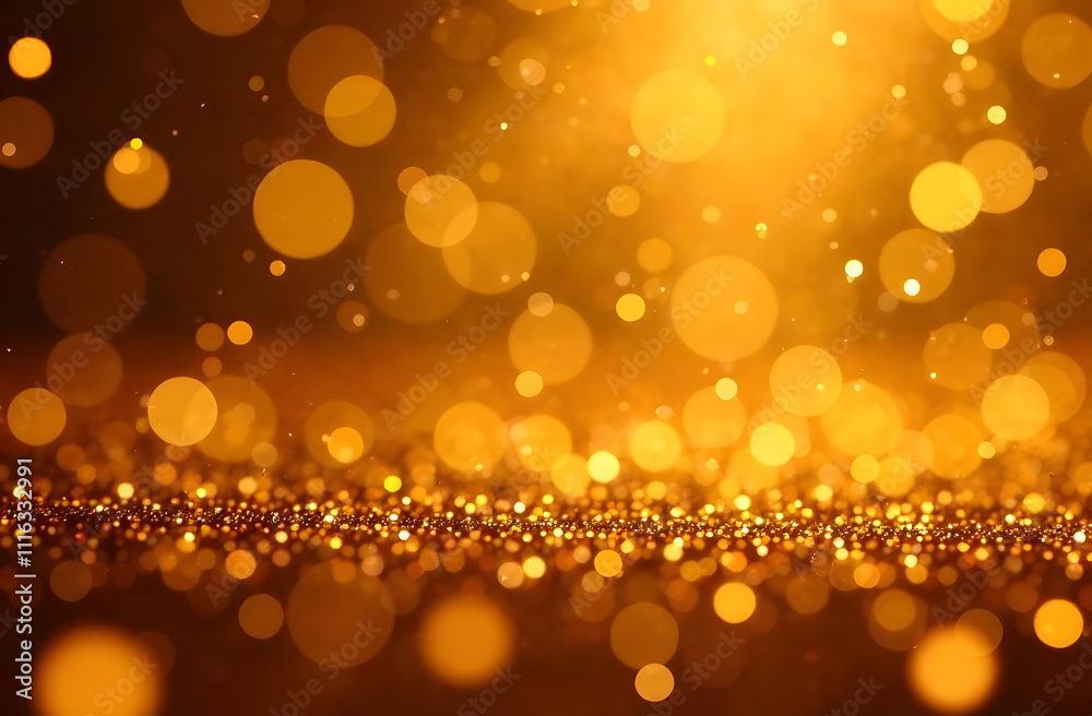 Golden bokeh lights create a magical atmosphere during a festive celebration at night Golden bokeh lights create a magical atmosphere during a festive celebration at night