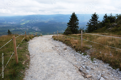 Wanderweg auf dem Großer Arber, Bayerischer Wald, Bayern, Deutschland