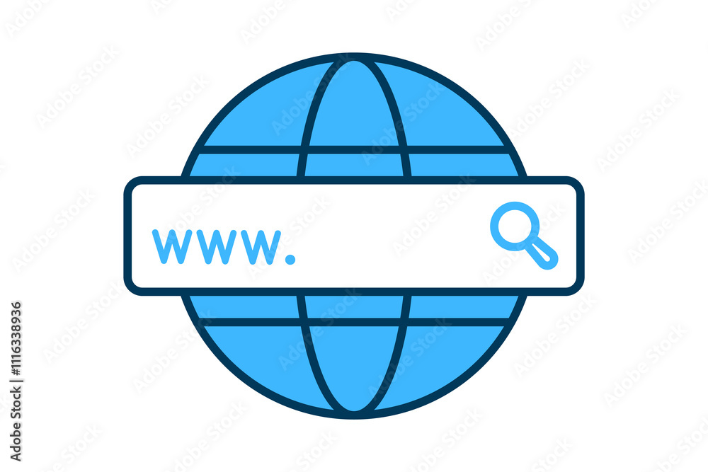 Fototapeta premium Web Search icon. icon related to Search. suitable for web site, app, user interfaces, printable etc. flat line icon style. simple vector design editable